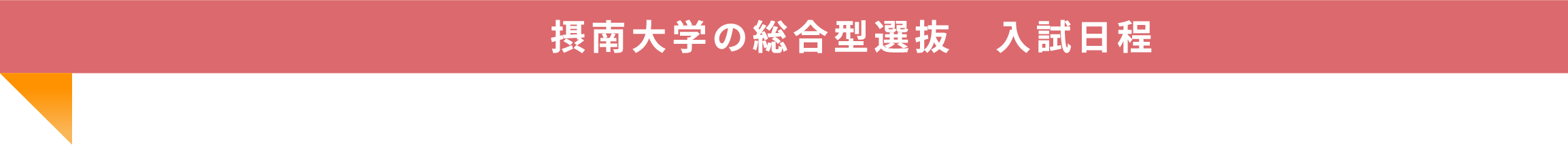 摂南大学の総合型選抜 入試日程