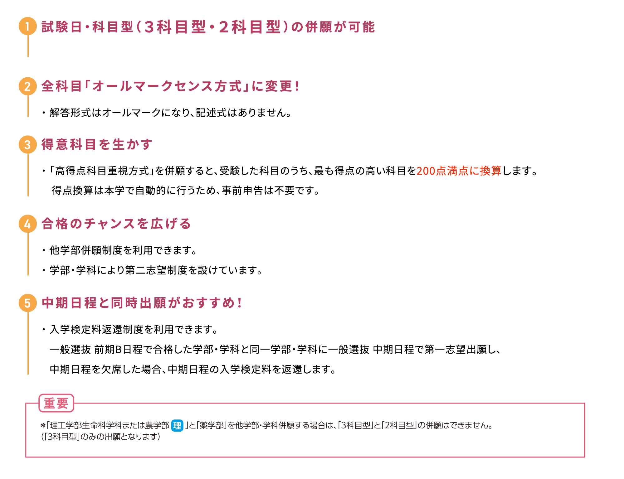 前期B日程の詳細