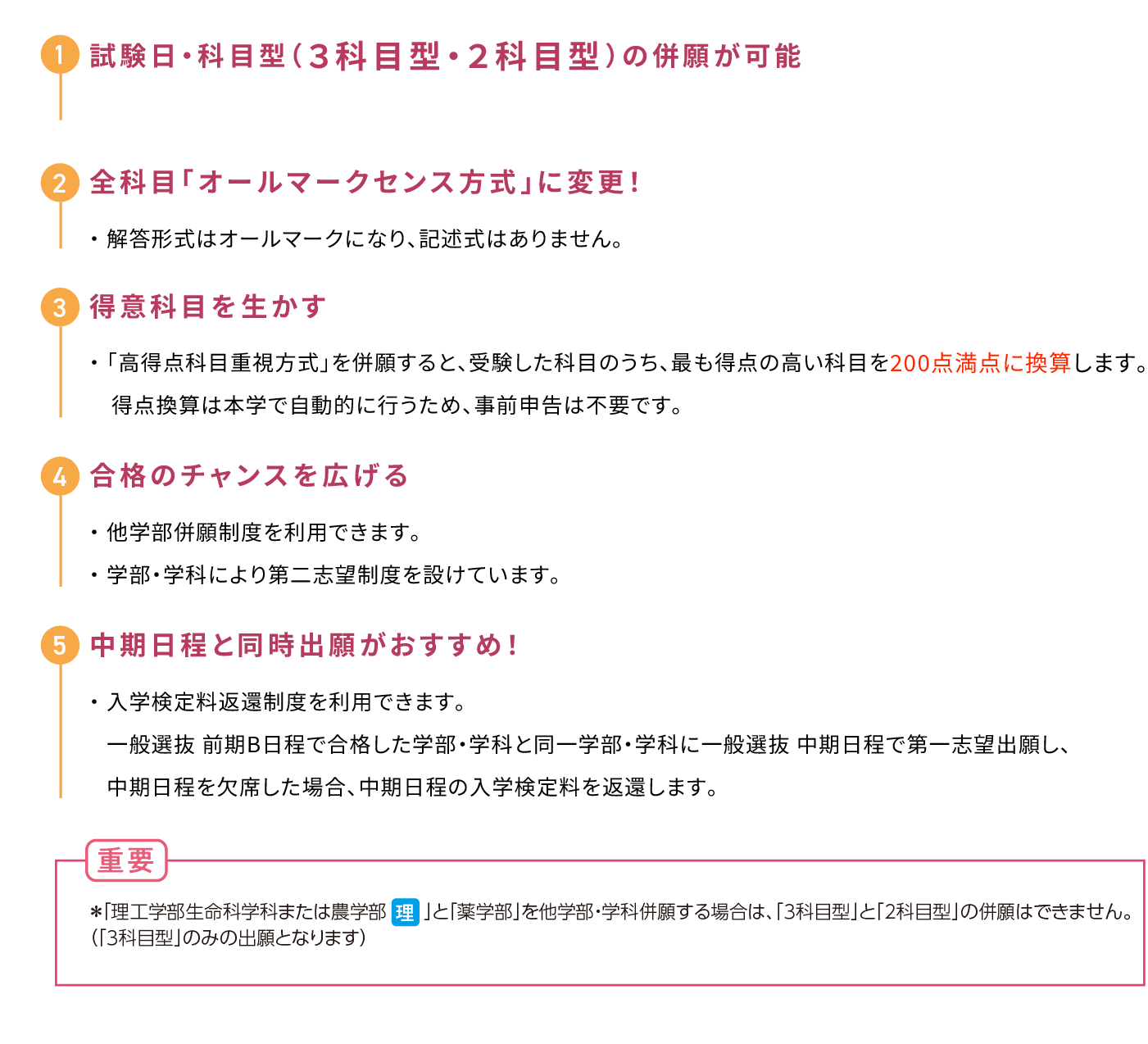 前期B日程の詳細