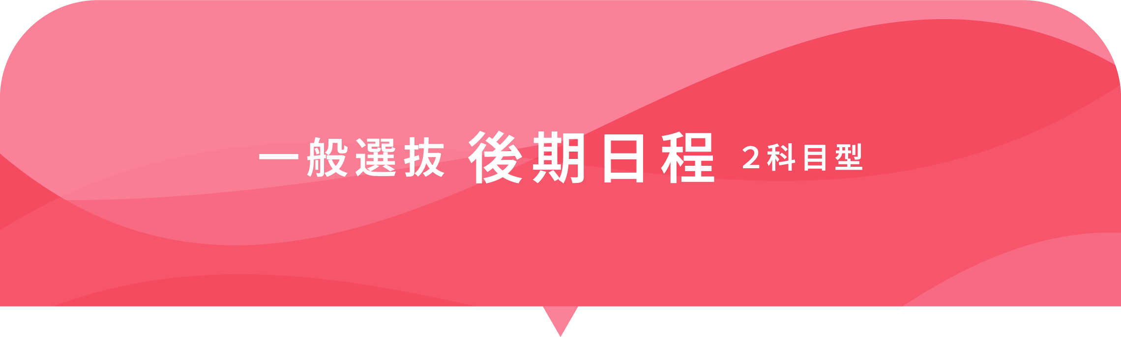 一般選抜 後期日程 2科目型