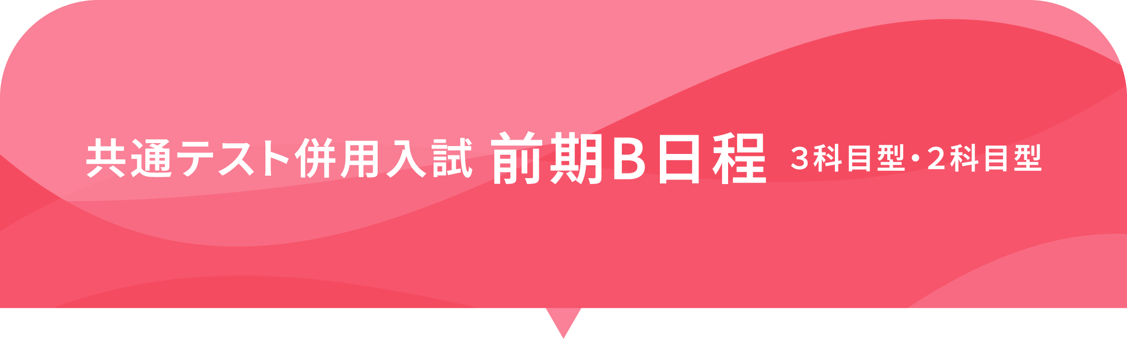共通テスト併用入試 前期B日程 3科目型・2科目型