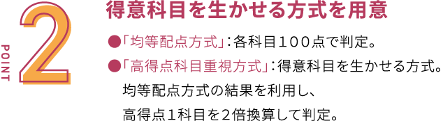 得意科目を生かせる方式を用意