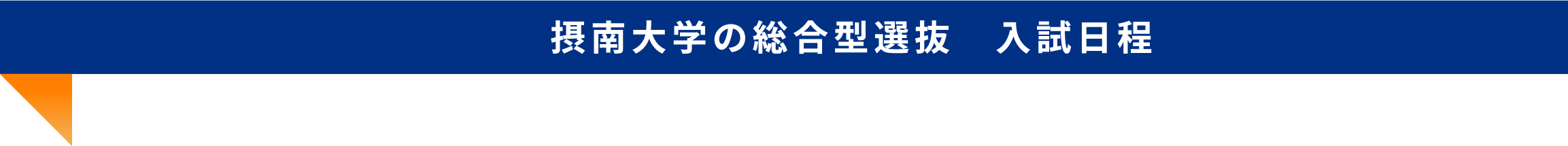 摂南大学の総合型選抜　入試日程